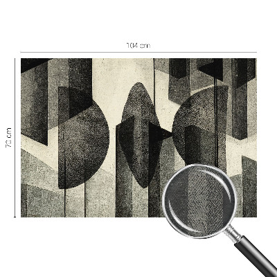 Large wallpaper mural featuring geometric shapes