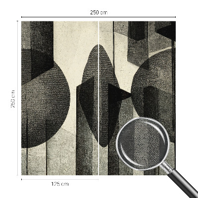 Large wallpaper mural featuring geometric shapes