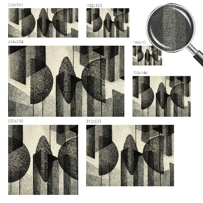 Large wallpaper mural featuring geometric shapes