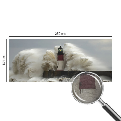Large wall mural featuring sea waves