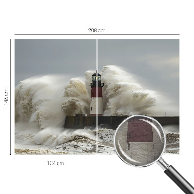 Large wall mural featuring sea waves
