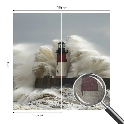 Large wall mural featuring sea waves