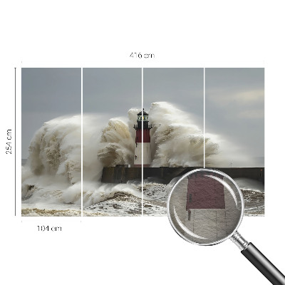 Large wall mural featuring sea waves
