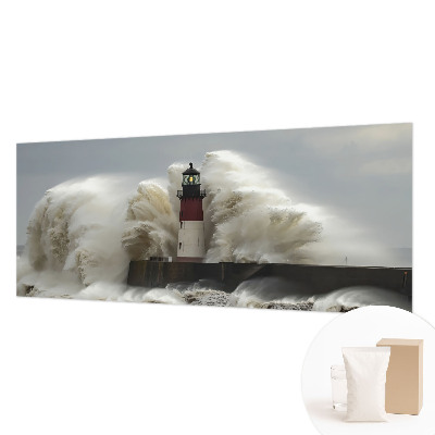 Large wall mural featuring sea waves