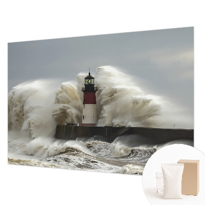 Large wall mural featuring sea waves