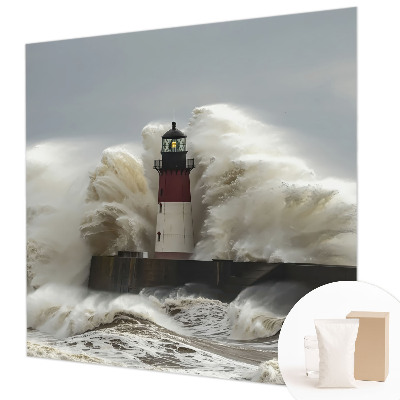 Large wall mural featuring sea waves