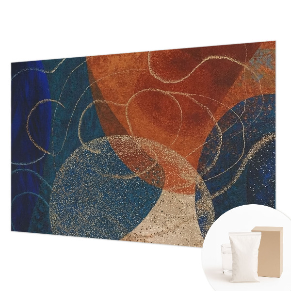 Modern wall mural with colorful abstract forms