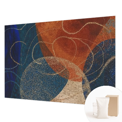 Modern wall mural with colorful abstract forms