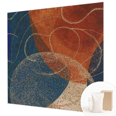 Modern wall mural with colorful abstract forms
