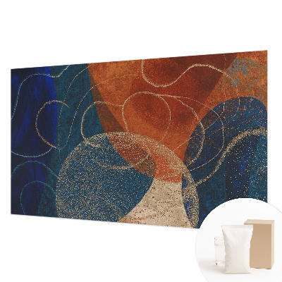 Modern wall mural with colorful abstract forms