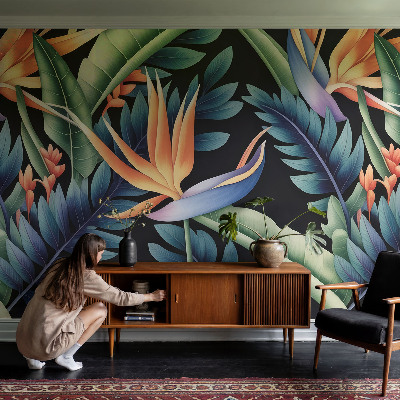 Custom size wall mural with a paradise-themed design