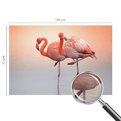 Modern wall mural for living room with a delicate flamingo motif