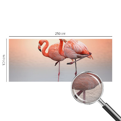 Modern wall mural for living room with a delicate flamingo motif