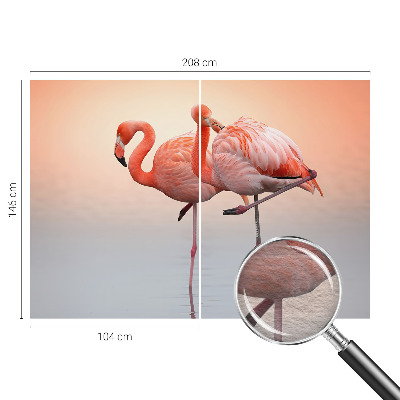 Modern wall mural for living room Delicate flamingos