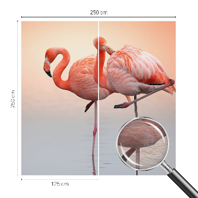 Modern wall mural for living room Delicate flamingos