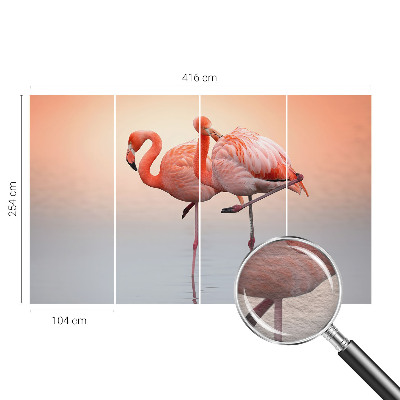 Modern wall mural for living room Delicate flamingos