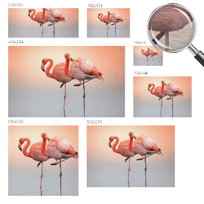 Modern wall mural for living room with a delicate flamingo motif