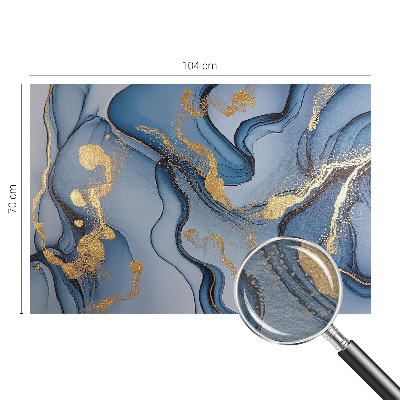 Premium wall mural for bedroom with a blue waves design
