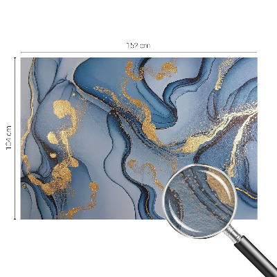 Premium wall mural for bedroom with a blue waves design