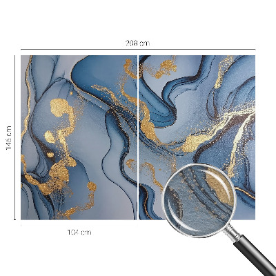 Premium wall mural for bedroom with a blue waves design