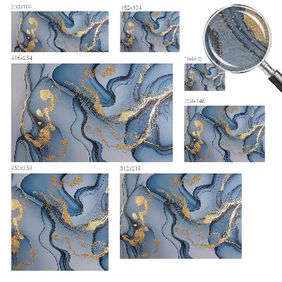 Premium wall mural for bedroom with a blue waves design