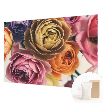 Photo wall mural with a colorful roses design