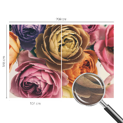 Photo wall mural with a colorful roses design