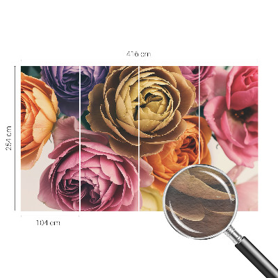 Photo wall mural with a colorful roses design