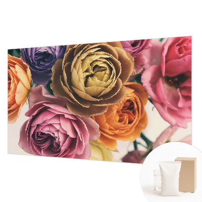 Photo wall mural with a colorful roses design