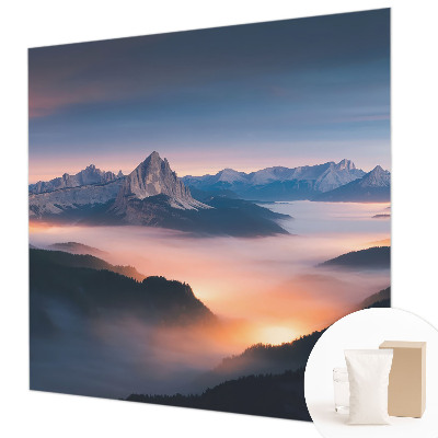 Decorative wall mural for living room with a 'Rising Sun' design