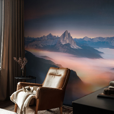 Decorative wall mural for living room with a 'Rising Sun' design