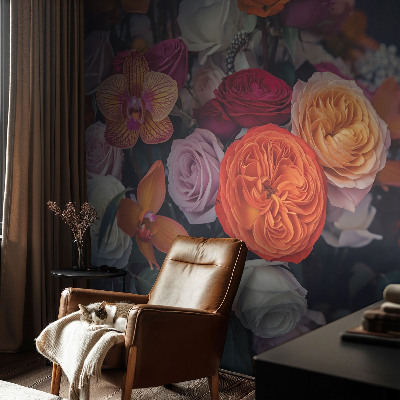 Non-woven wall mural Colorful bouquet