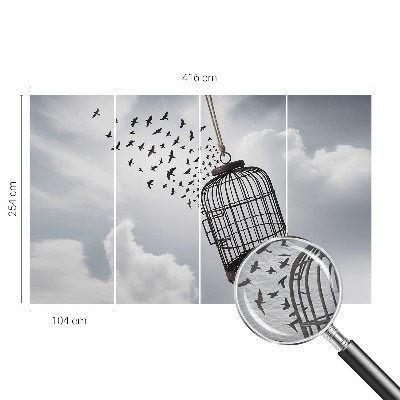 Non-woven photo wallpaper Flying birds
