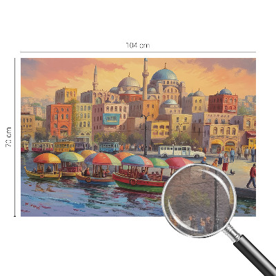 Wall mural with an urban coast design