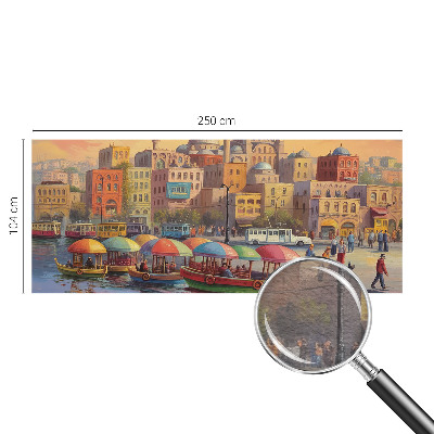 Wall mural with an urban coast design