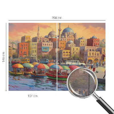 Wall mural with an urban coast design