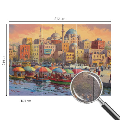 Wall mural with an urban coast design