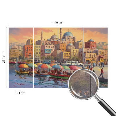 Wall mural with an urban coast design