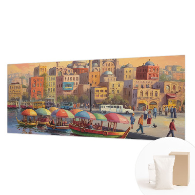 Wall mural with an urban coast design