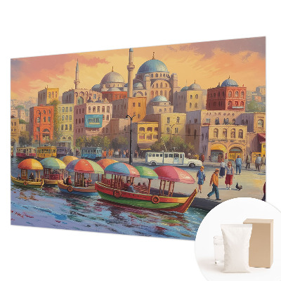 Wall mural with an urban coast design