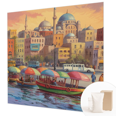 Wall mural with an urban coast design
