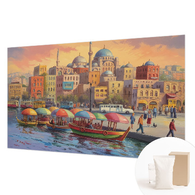 Wall mural with an urban coast design