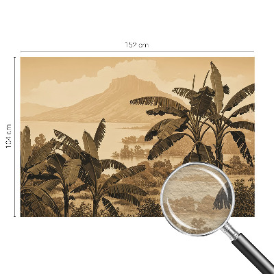 High quality wall mural wallpaper featuring a tropical panorama