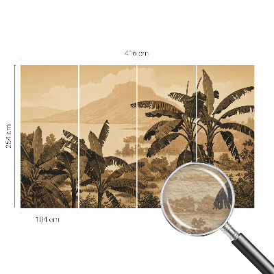 High quality wall mural wallpaper featuring a tropical panorama