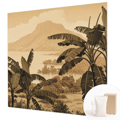 High quality wall mural wallpaper featuring a tropical panorama