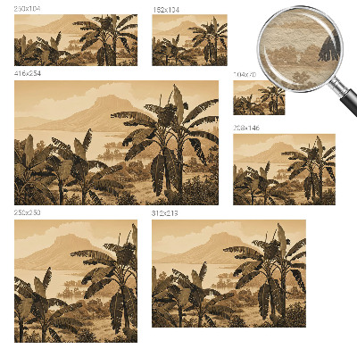 High quality wall mural wallpaper featuring a tropical panorama