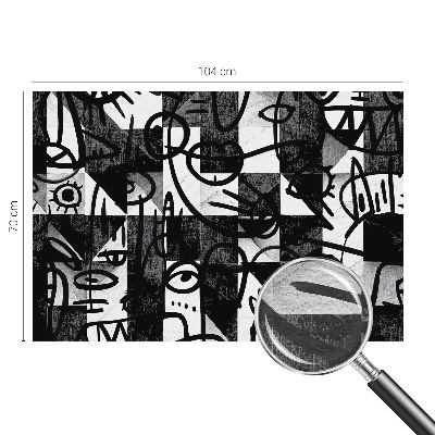 Wallpaper mural with a drawing of chaotic abstract shapes