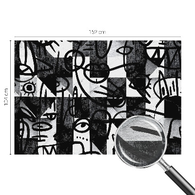 Wallpaper mural with a drawing of chaotic abstract shapes