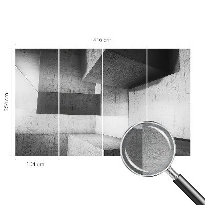 Photo wallpaper with a geometric sculptures motif