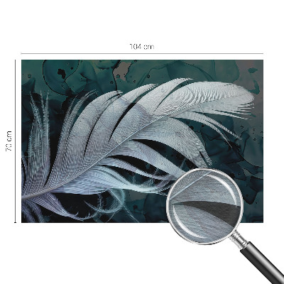 Wall mural for living room with an ethereal feather design